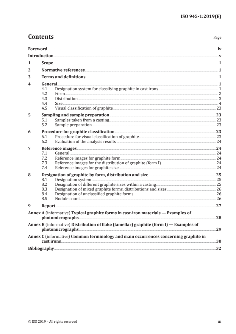 ISO 945-1:2019 ISO 945-1:2019 - Microstructure of cast irons — Part 1: Graphite classification by visual analysis/24/2019 - Page 3 preview