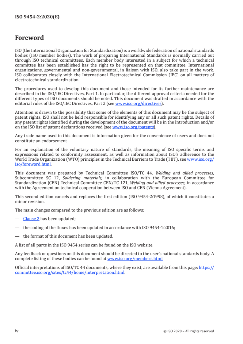 ISO 9454-2:2020 ISO 9454-2:2020 - Soft soldering fluxes — Classification and requirements — Part 2: Performance requirements/19/2020 - Page 4 preview