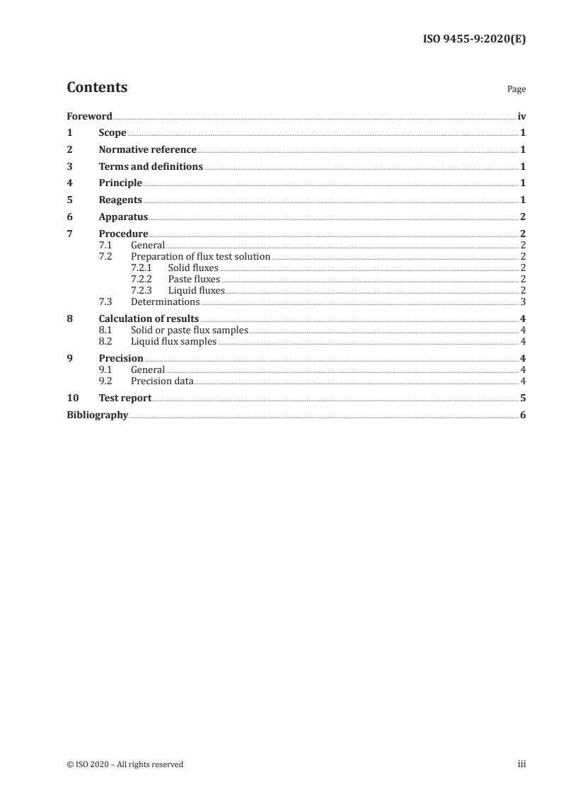 ISO 9455-9:2020 ISO 9455-9:2020 - Soft soldering fluxes — Test methods — Part 9: Determination of ammonia content/19/2020 - Page 3 preview