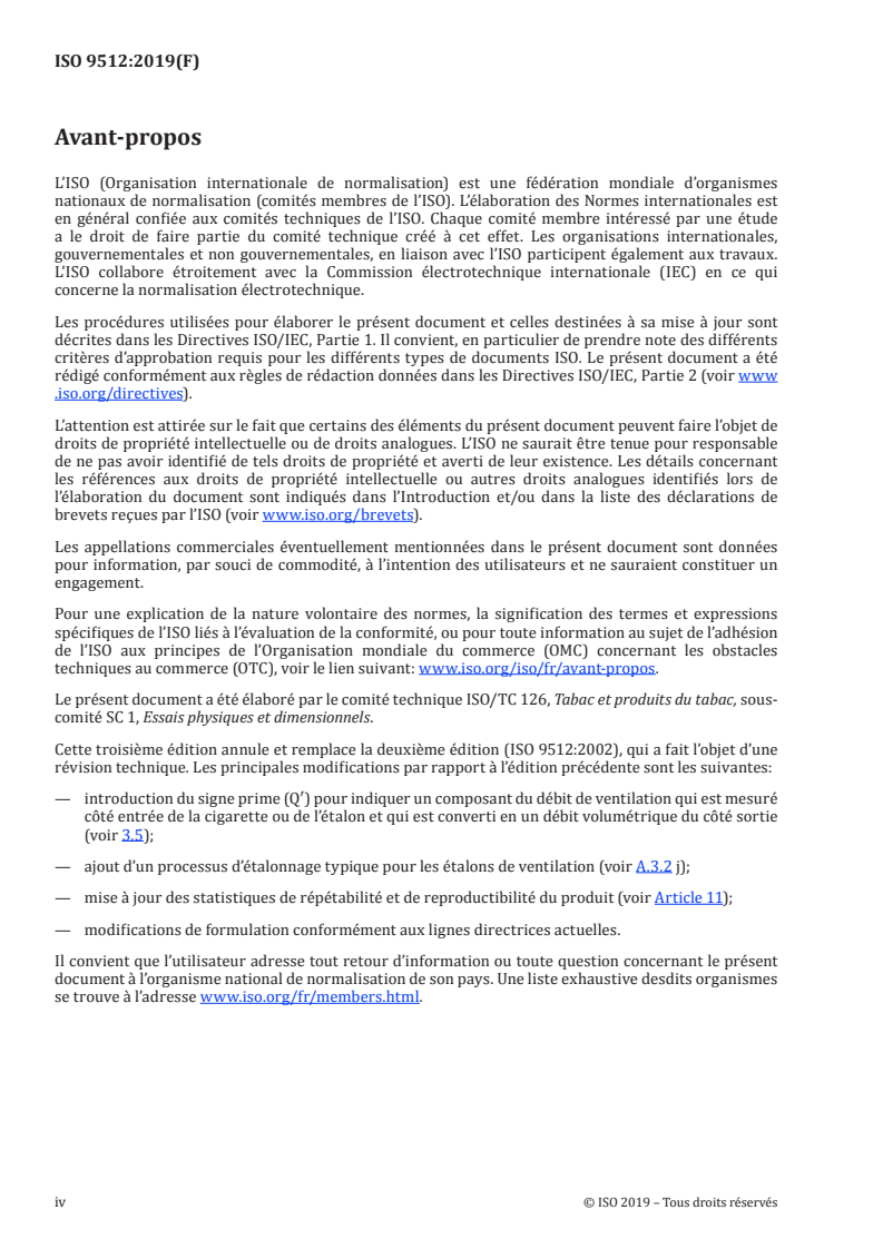 SIST ISO 9512:2020 ISO 9512:2019 - Cigarettes — Détermination du taux de ventilation — Définitions et principes de mesurage/19/2019 - Page 4 preview