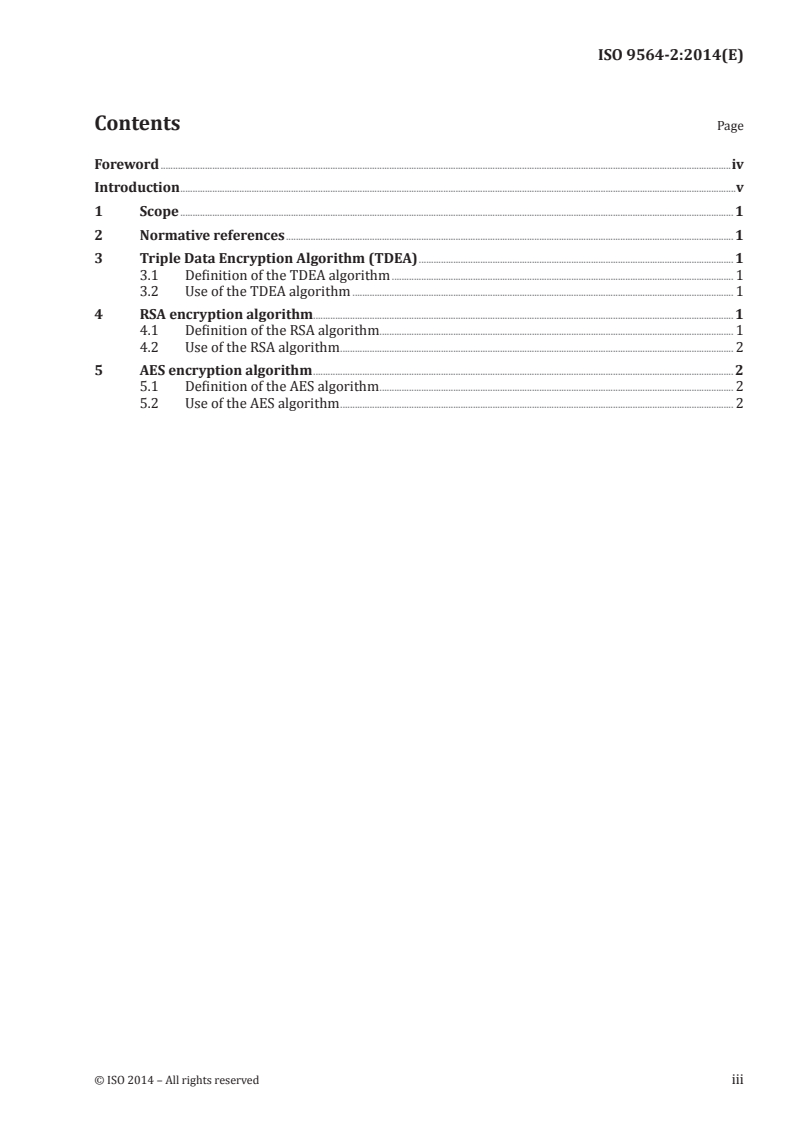 ISO 9564-2:2014 ISO 9564-2:2014 - Financial services — Personal Identification Number (PIN) management and security — Part 2: Approved algorithms for PIN encipherment/22/2014 - Page 3 preview