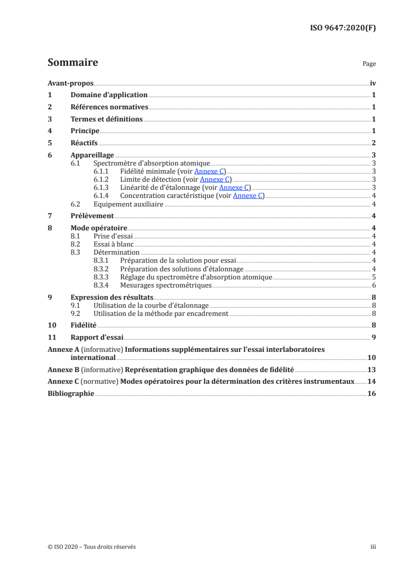 ISO 9647:2020 ISO 9647:2020 - Aciers — Détermination des teneurs en vanadium — Méthode par spectrométrie d'absorption atomique dans la flamme (SAAF)
Released:2/7/2020 - Page 3 preview