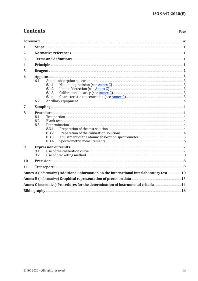 ISO 9647:2020 ISO 9647:2020 - Steel — Determination of vanadium content — Flame atomic absorption spectrometric method (FAAS)
Released:2/7/2020 - Page 3 preview