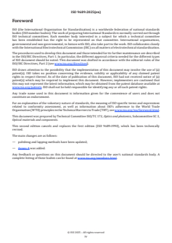 ISO 9689:2025 ISO 9689:2025 - Raw optical glass — Resistance to attack by aqueous alkaline phosphate-containing detergent solutions at 50 °C — Testing and classification
Released:2. 09. 2025 - Page 4 preview