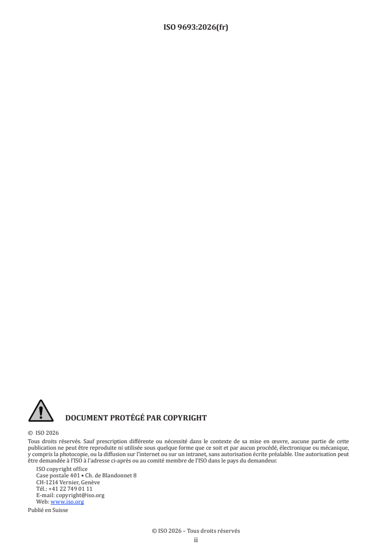 ISO 9693:2026 ISO 9693:2026 - Médecine bucco-dentaire — Essais de compatibilité pour systèmes métallo-céramiques et céramo-céramiques - Page 2 preview