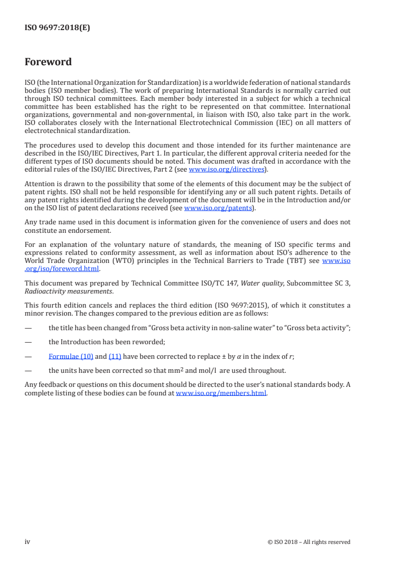 ISO 9697:2018 ISO 9697:2018 - Water quality — Gross beta activity — Test method using thick source
Released:11/2/2018 - Page 4 preview