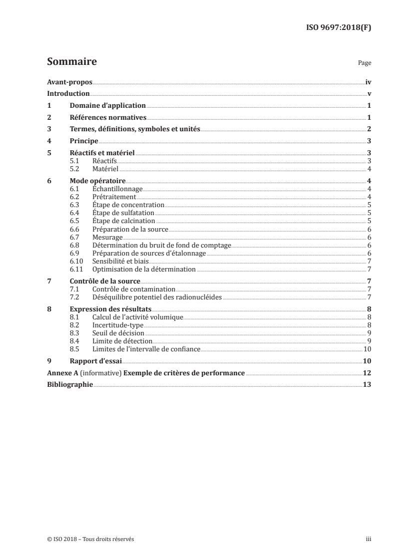 ISO 9697:2018 ISO 9697:2018 - Qualité de l'eau — Activité bêta globale — Méthode d'essai par source épaisse
Released:11/2/2018 - Page 3 preview