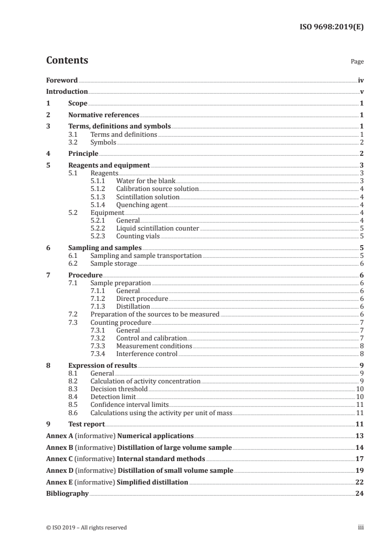 ISO 9698:2019 ISO 9698:2019 - Water quality — Tritium — Test method using liquid scintillation counting/30/2019 - Page 3 preview
