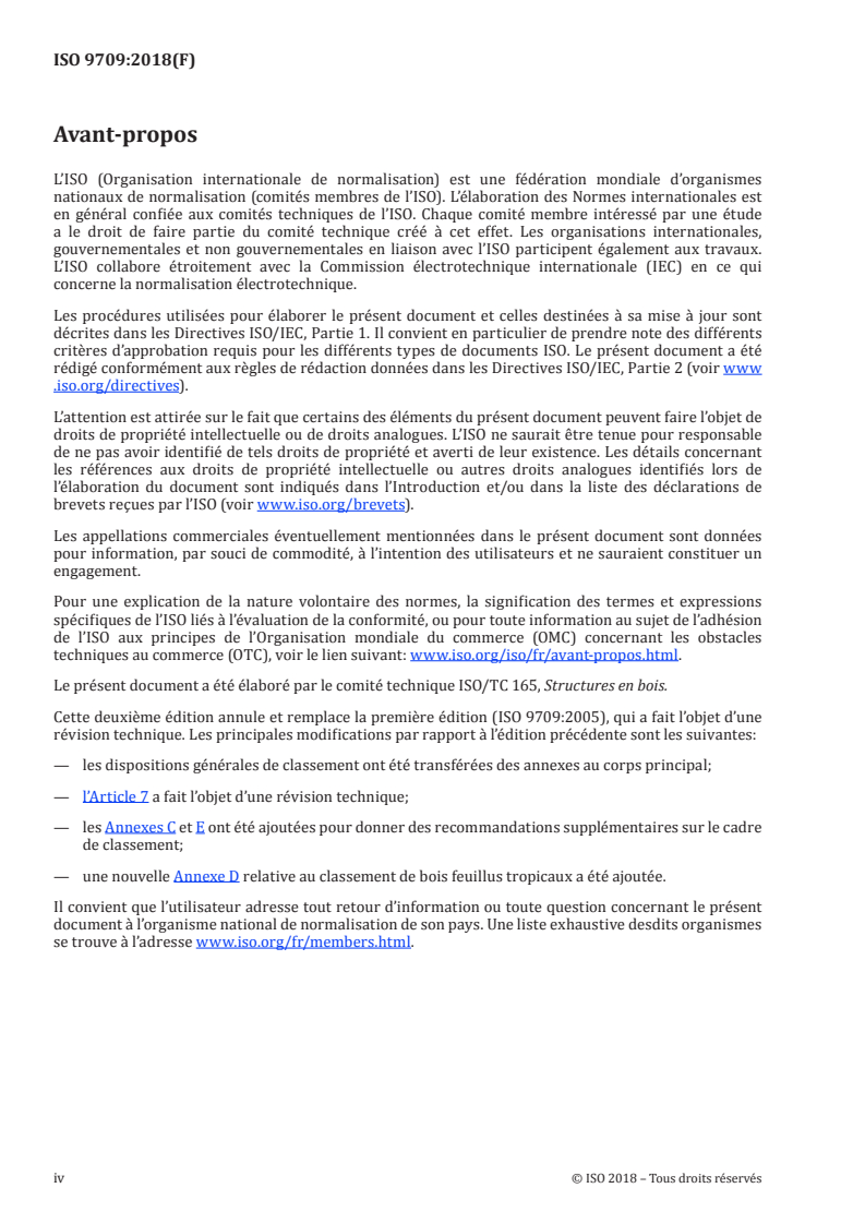 ISO 9709:2018 ISO 9709:2018 - Bois de structure — Classement visuel selon la résistance — Principes de base/23/2018 - Page 4 preview