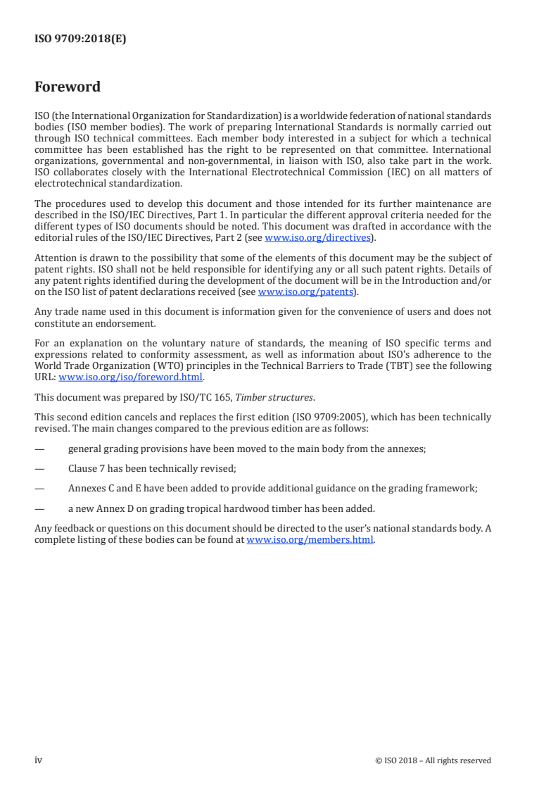 ISO 9709:2018 ISO 9709:2018 - Structural timber — Visual strength grading — Basic principles/23/2018 - Page 4 preview
