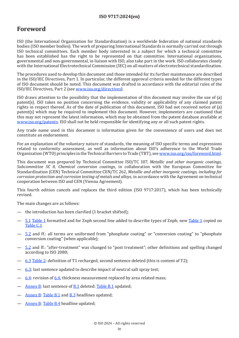 ISO 9717:2024 ISO 9717:2024 - Metallic and other inorganic coatings — Phosphate conversion coating of metals
Released:7/10/2024 - Page 4 preview