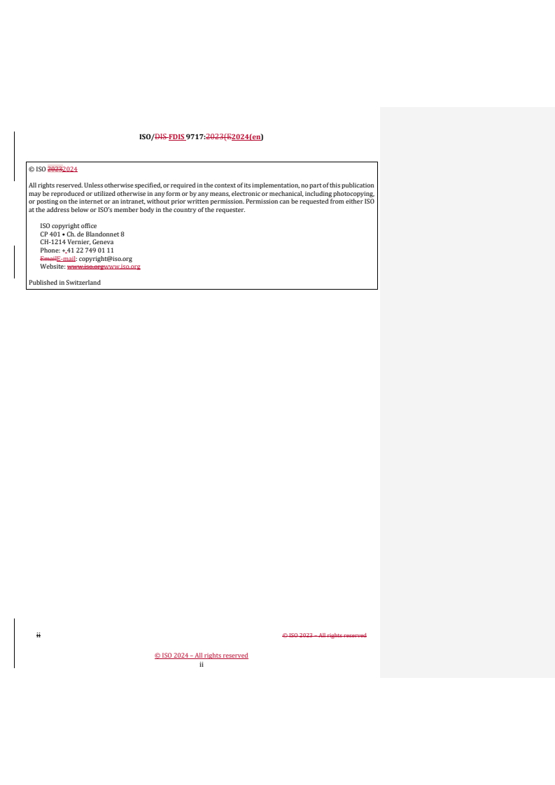 REDLINE ISO/FDIS 9717 - Metallic and other inorganic coatings — Phosphate conversion coating of metals
Released:21. 03. 2024