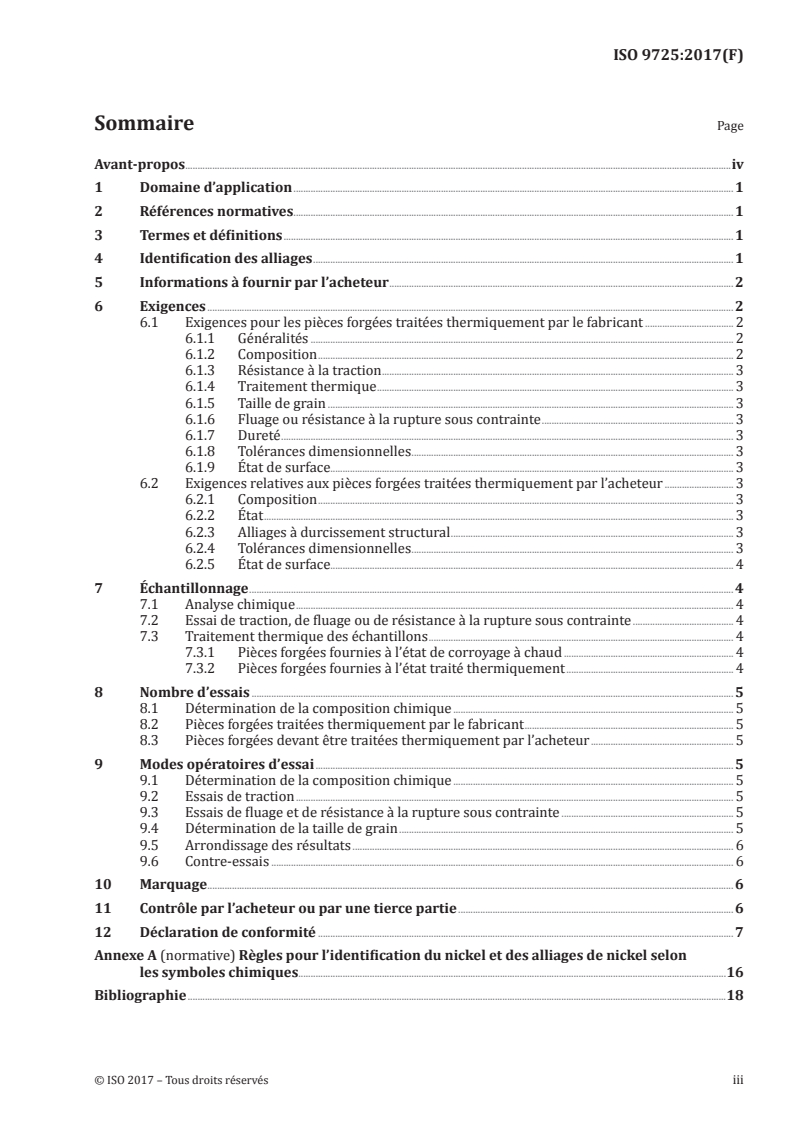 ISO 9725:2017 ISO 9725:2017 - Pièces forgées en nickel et alliages de nickel/8/2017 - Page 3 preview