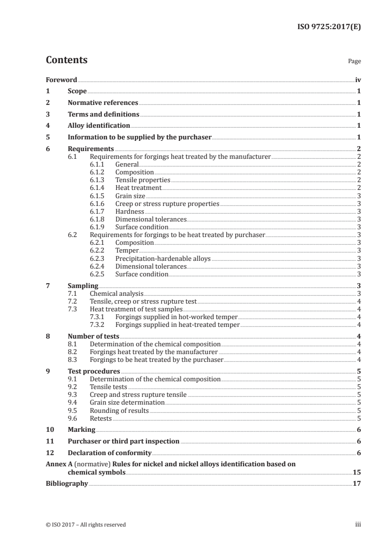 ISO 9725:2017 ISO 9725:2017 - Nickel and nickel alloy forgings/8/2017 - Page 3 preview