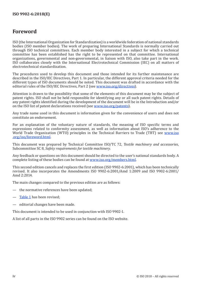 ISO 9902-6:2018 ISO 9902-6:2018 - Textile machinery — Noise test code — Part 6: Fabric manufacturing machinery/6/2018 - Page 4 preview