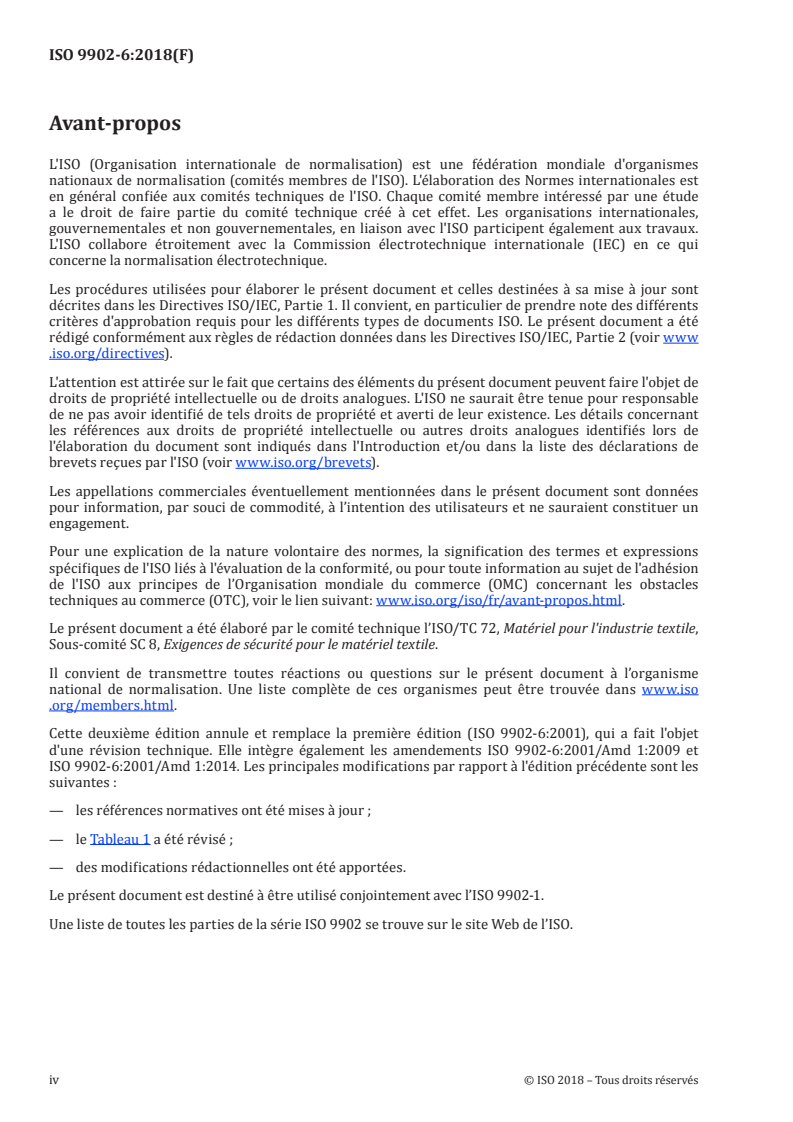 ISO 9902-6:2018 ISO 9902-6:2018 - Matériel pour l'industrie textile — Code d'essai acoustique — Partie 6: Machines de production des étoffes/19/2018 - Page 4 preview