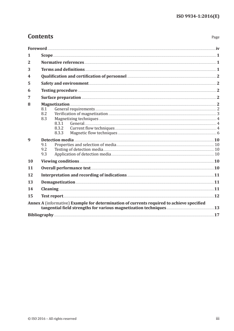ISO 9934-1:2016 ISO 9934-1:2016 - Non-destructive testing — Magnetic particle testing — Part 1: General principles/23/2016 - Page 3 preview