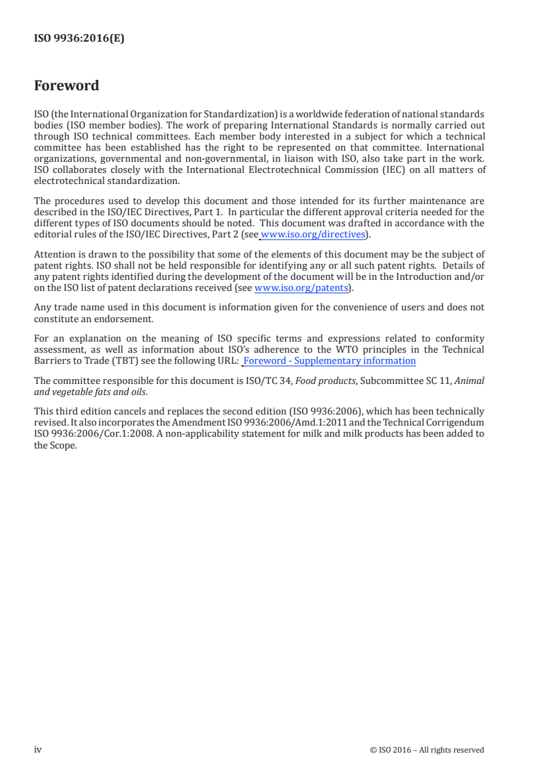 ISO 9936:2016 ISO 9936:2016 - Animal and vegetable fats and oils — Determination of tocopherol and tocotrienol contents by high-performance liquid chromatography/24/2016 - Page 4 preview