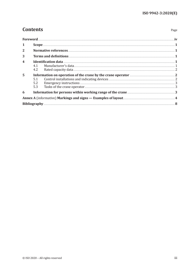 ISO 9942-3:2020 ISO 9942-3:2020 - Cranes — Information labels — Part 3: Tower cranes/28/2020 - Page 3 preview