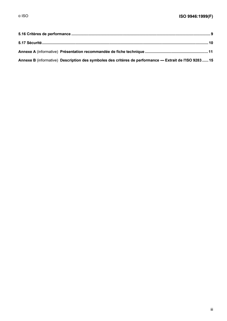 ISO 9946:1999 ISO 9946:1999 - Robots manipulateurs industriels — Présentation des caractéristiques/25/1999 - Page 3 preview
