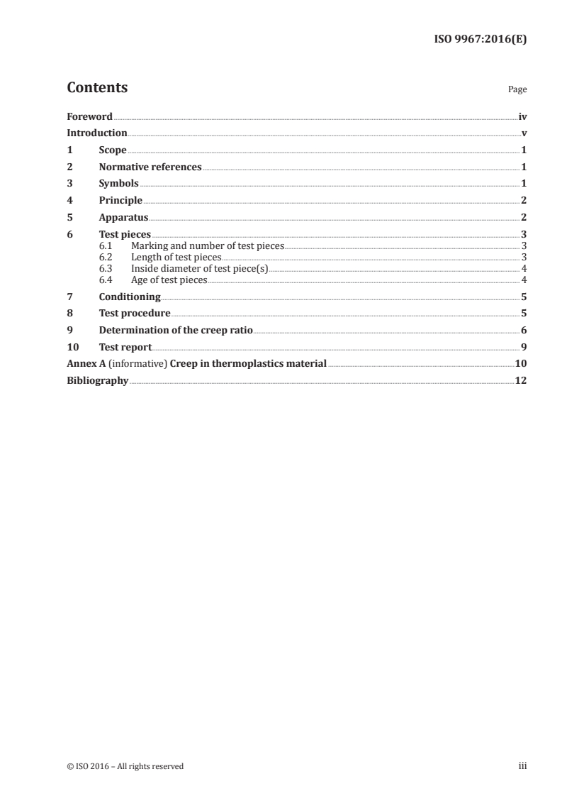 ISO 9967:2016 ISO 9967:2016 - Thermoplastics pipes — Determination of creep ratio/4/2016 - Page 3 preview