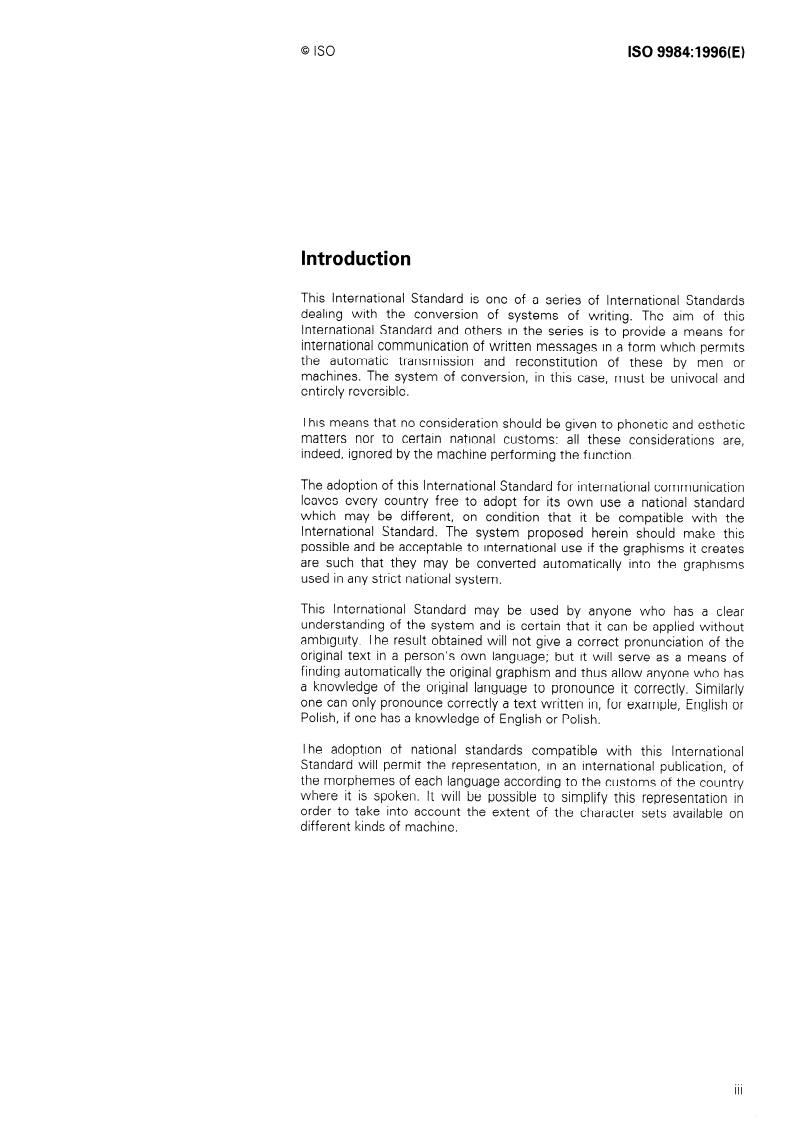 ISO 9984:1996 ISO 9984:1996 - Information and documentation — Transliteration of Georgian characters into Latin characters/26/1996 - Page 3 preview