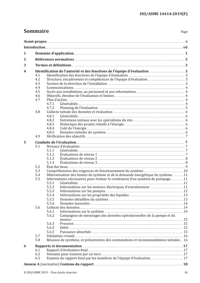 ISO/ASME 14414:2019 ISO/ASME 14414:2019 - Évaluation énergétique des systèmes de pompage/30/2019 - Page 3 preview