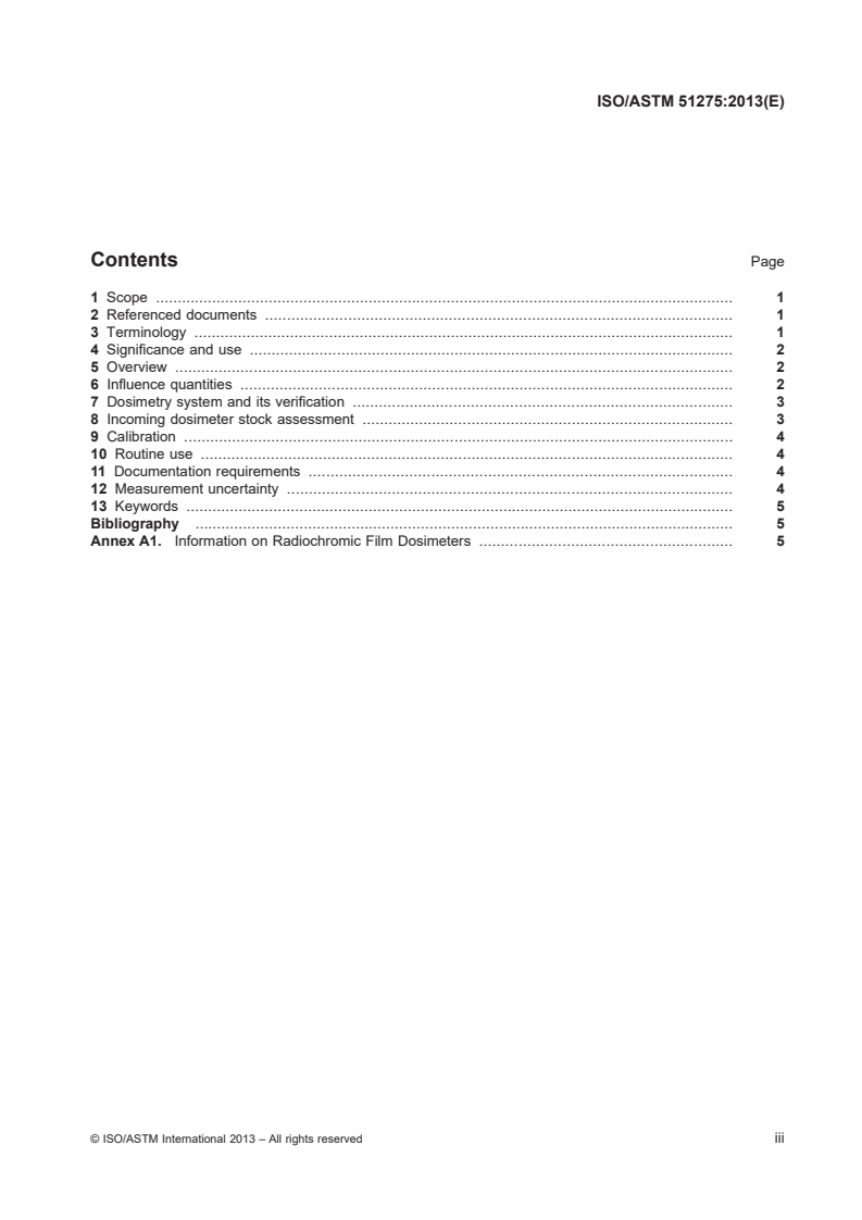 ISO/ASTM 51275:2013 ISO/ASTM 51275:2013 - Practice for use of a radiochromic film dosimetry system/15/2013 - Page 3 preview