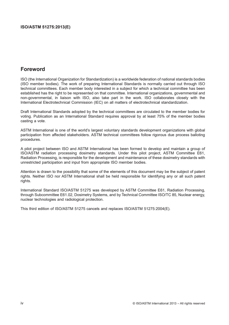 ISO/ASTM 51275:2013 ISO/ASTM 51275:2013 - Practice for use of a radiochromic film dosimetry system/15/2013 - Page 4 preview