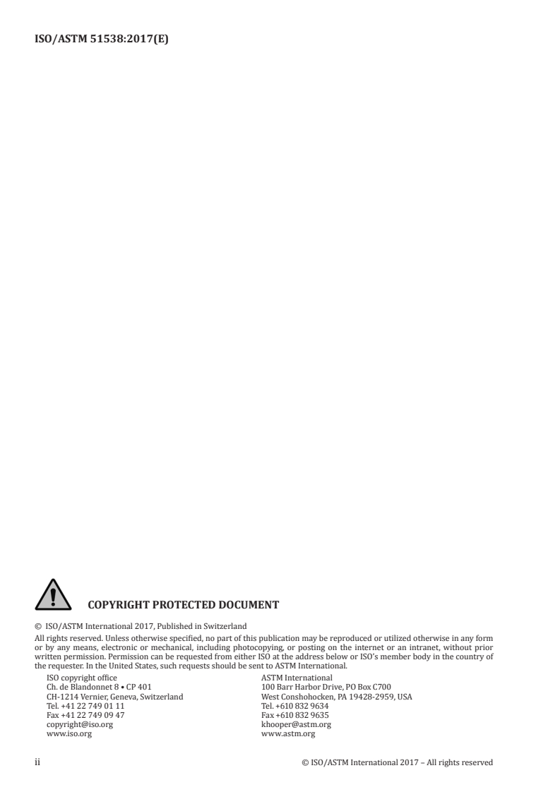 ISO/ASTM 51538:2017 ISO/ASTM 51538:2017 - Practice for use of the ethanol-chlorobenzene dosimetry system/3/2017 - Page 2 preview