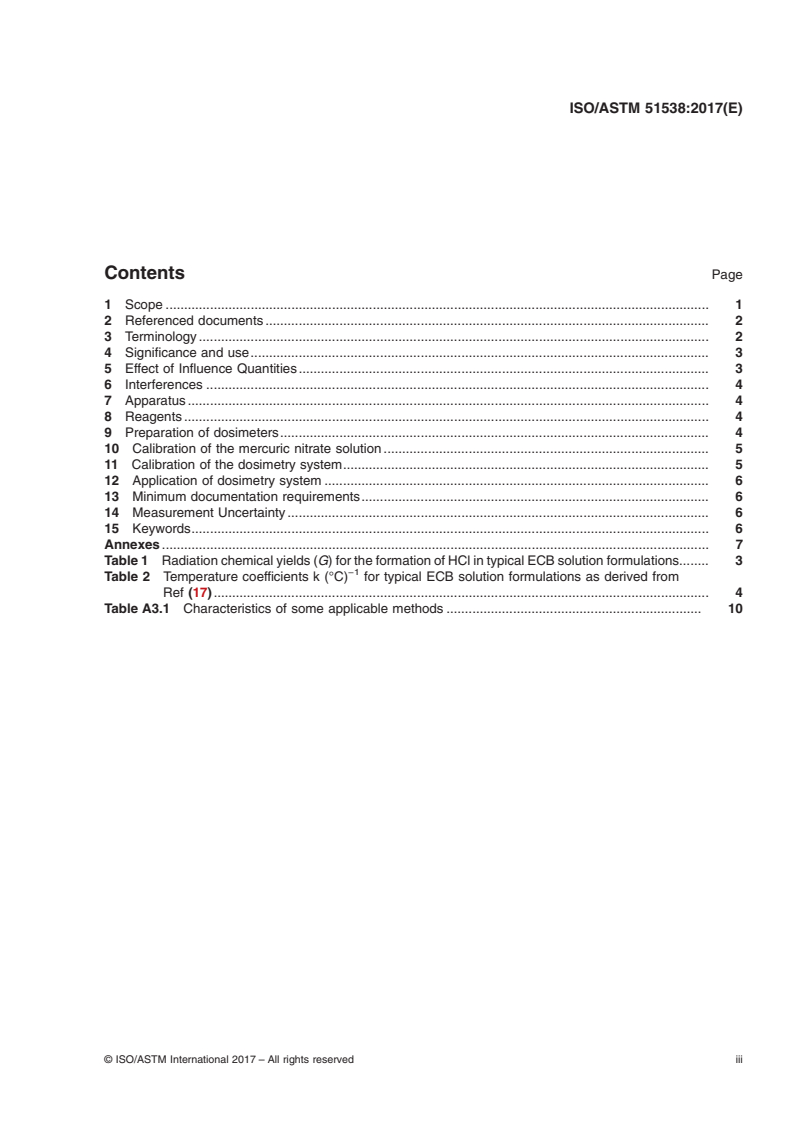ISO/ASTM 51538:2017 ISO/ASTM 51538:2017 - Practice for use of the ethanol-chlorobenzene dosimetry system/3/2017 - Page 3 preview