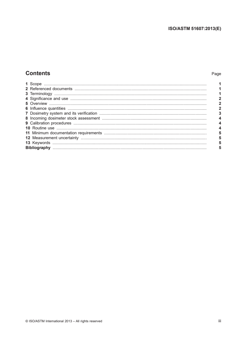 ISO/ASTM 51607:2013 ISO/ASTM 51607:2013 - Practice for use of the alanine-EPR dosimetry system/15/2013 - Page 3 preview