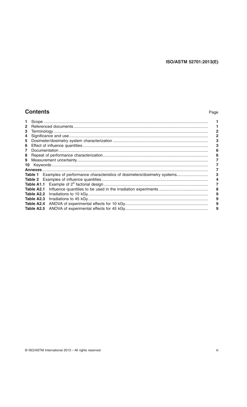 ISO/ASTM 52701:2013 ISO/ASTM 52701:2013 - Guide for performance characterization of dosimeters and dosimetry systems for use in radiation processing/9/2013 - Page 3 preview