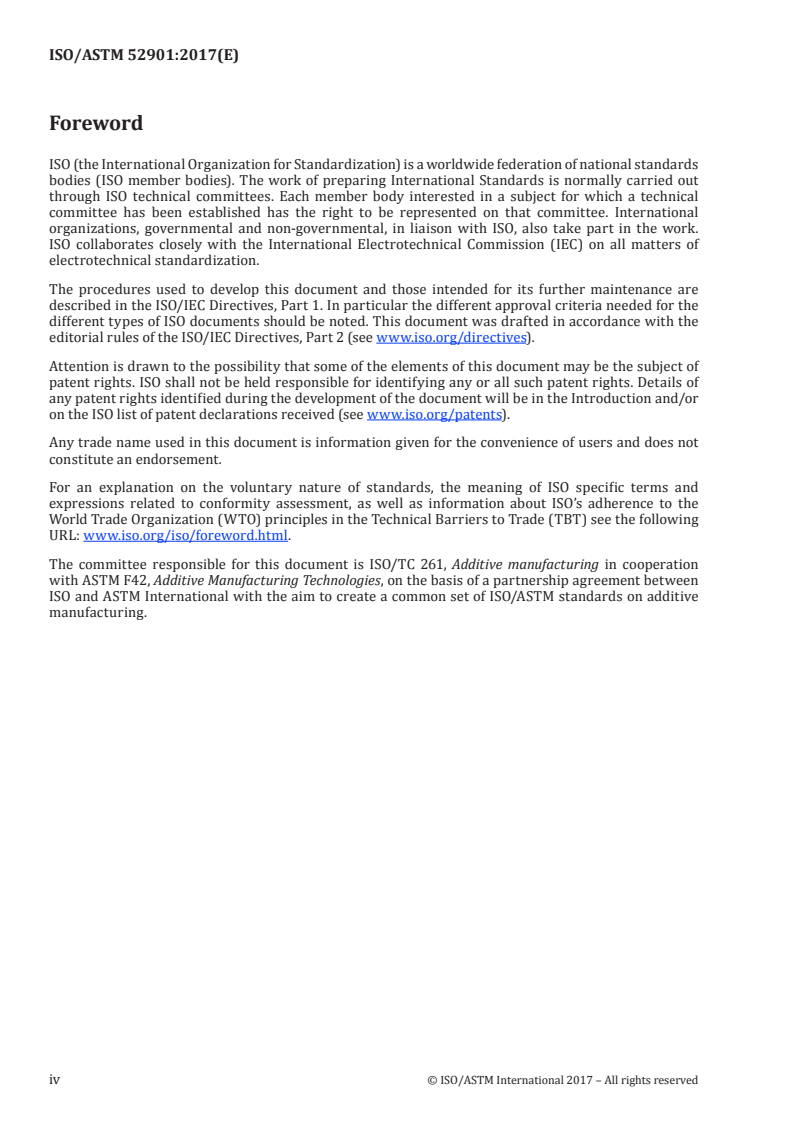 ISO/ASTM 52901:2017 ISO/ASTM 52901:2017 - Additive manufacturing — General principles — Requirements for purchased AM parts/20/2017 - Page 4 preview