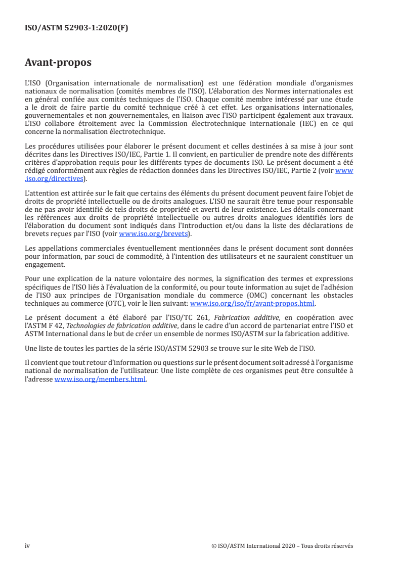 ISO/ASTM 52903-1:2020 ISO/ASTM 52903-1:2020 - Fabrication additive — Fabrication additive de matériaux plastiques à base d'extrusion de matière — Partie 1: Matières premières/16/2020 - Page 4 preview