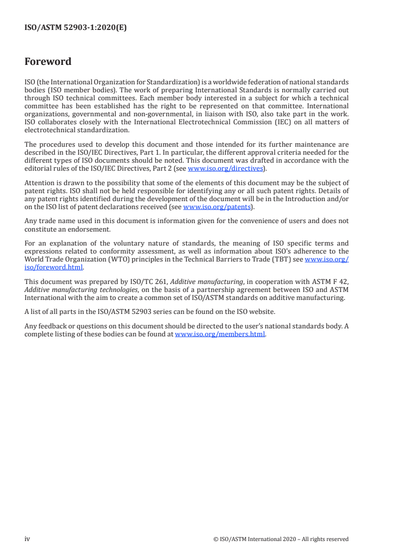 ISO/ASTM 52903-1:2020 ISO/ASTM 52903-1:2020 - Additive manufacturing — Material extrusion-based additive manufacturing of plastic materials — Part 1: Feedstock materials/16/2020 - Page 4 preview