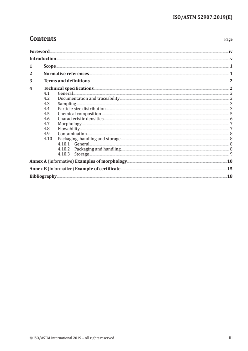 ISO/ASTM 52907:2019 ISO/ASTM 52907:2019 - Additive manufacturing — Feedstock materials — Methods to characterize metal powders/4/2019 - Page 3 preview
