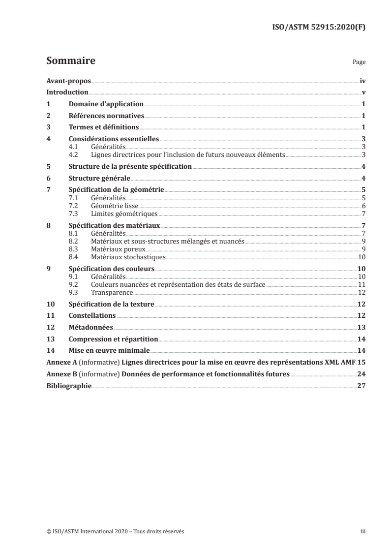 ISO/ASTM 52915:2020 ISO/ASTM 52915:2020 - Spécification pour le format de fichier pour la fabrication additive (AMF) Version 1.2/31/2020 - Page 3 preview