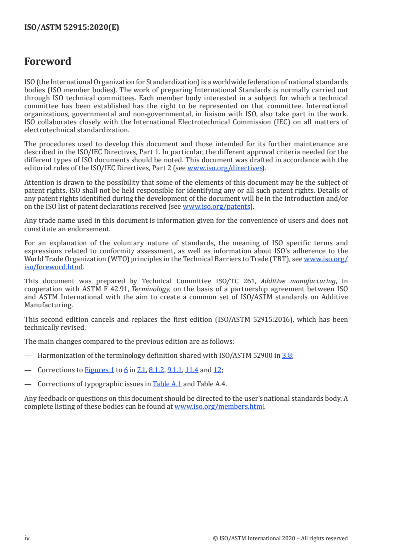 ISO/ASTM 52915:2020 ISO/ASTM 52915:2020 - Specification for additive manufacturing file format (AMF) Version 1.2/31/2020 - Page 4 preview