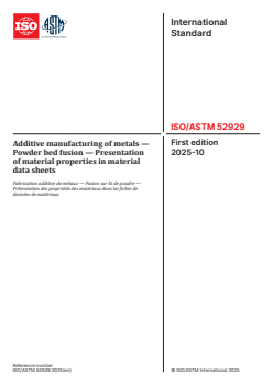 ISO/ASTM 52929:2025 ISO/ASTM 52929:2025 - Additive manufacturing of metals — Powder bed fusion — Presentation of material properties in material data sheets
Released:10/3/2025 - Page 1 preview