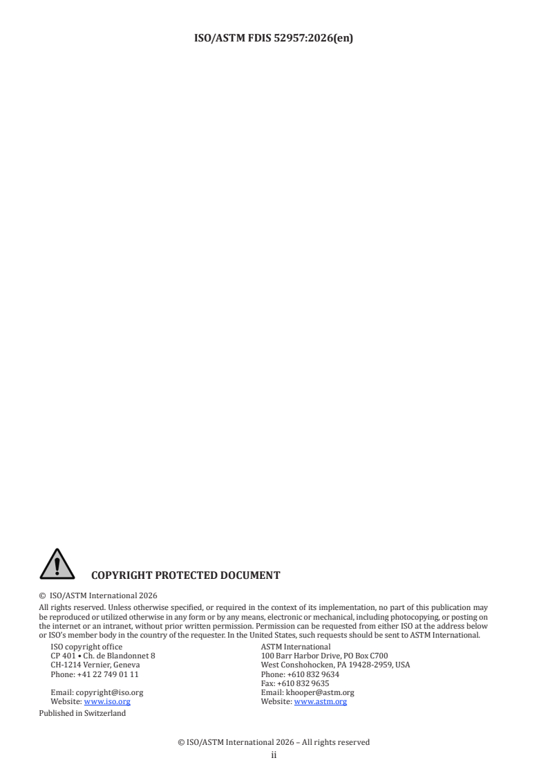 ISO/ASTM FDIS 52957 ISO/ASTM FDIS 52957 - Additive manufacturing of ceramics — Design — Design guidelines - Page 2 preview