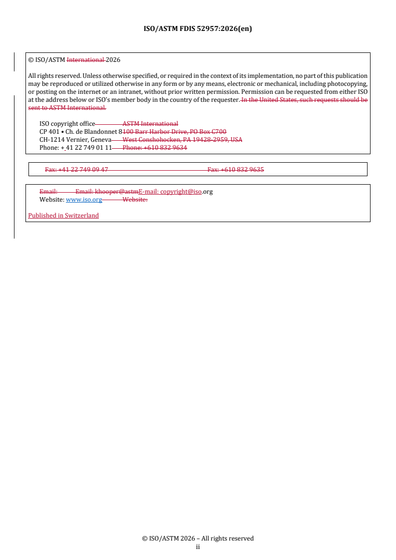 ISO/ASTM FDIS 52957 REDLINE ISO/ASTM FDIS 52957 - Additive manufacturing of ceramics — Design — Design guidelines - Page 2 preview