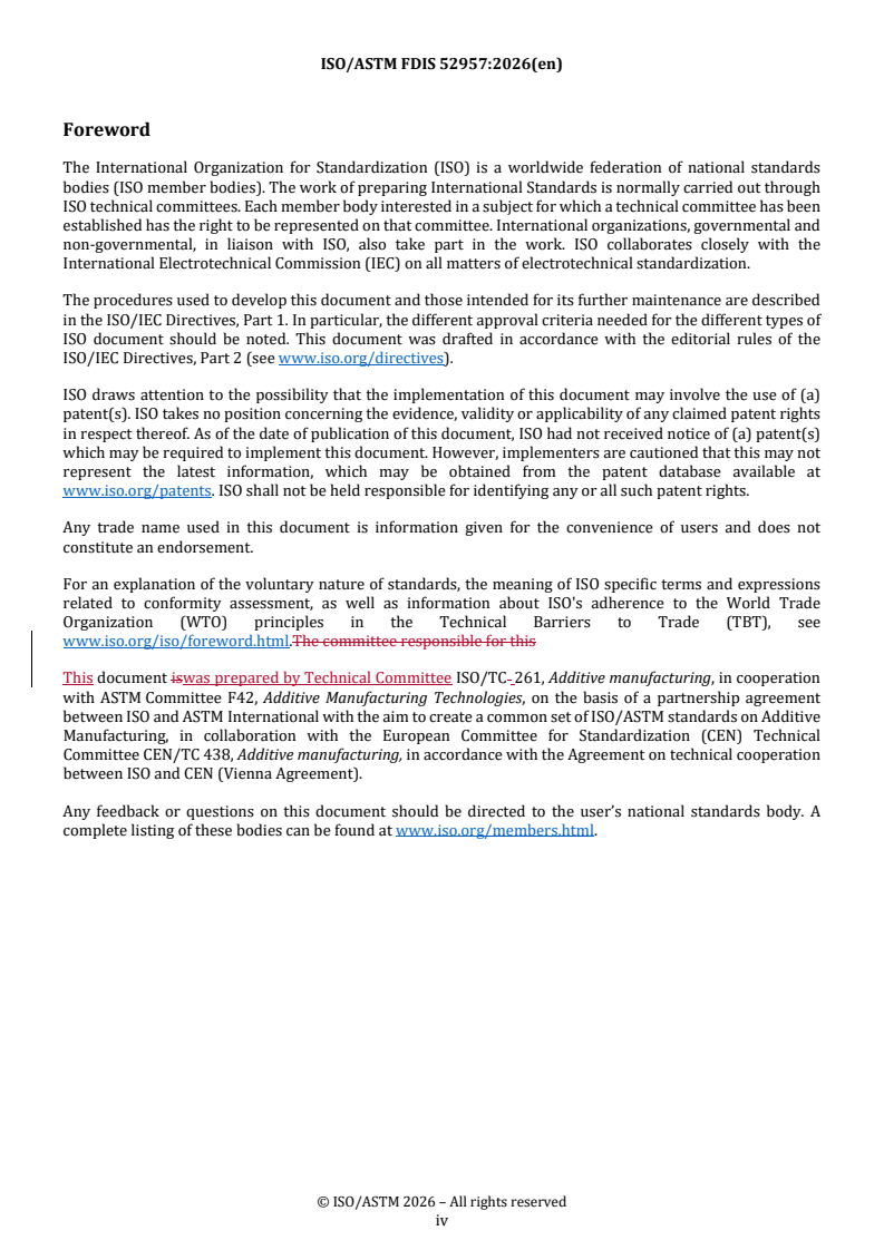 ISO/ASTM FDIS 52957 REDLINE ISO/ASTM FDIS 52957 - Additive manufacturing of ceramics — Design — Design guidelines - Page 4 preview