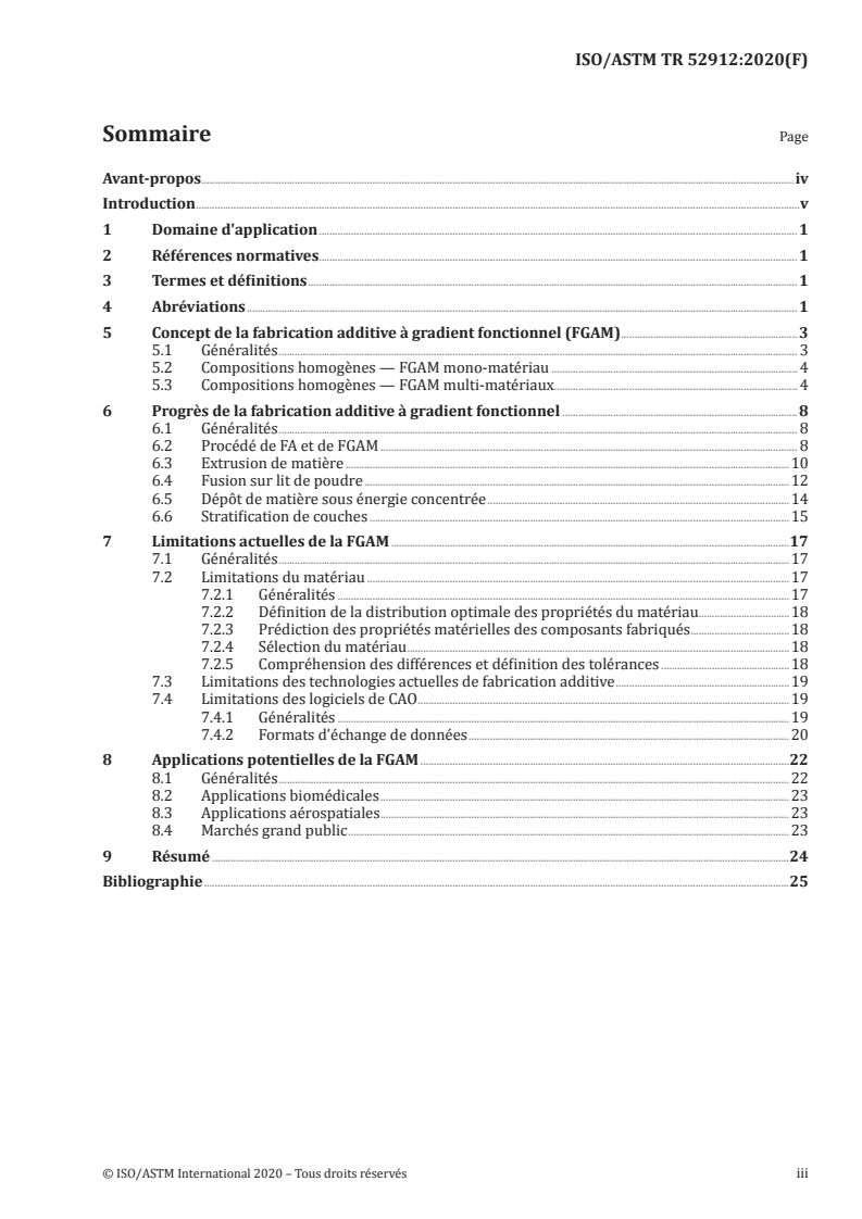 ISO/ASTM TR 52912:2020 ISO/ASTM TR 52912:2020 - Fabrication additive — Conception — Fabrication additive à gradient fonctionnel/25/2020 - Page 3 preview