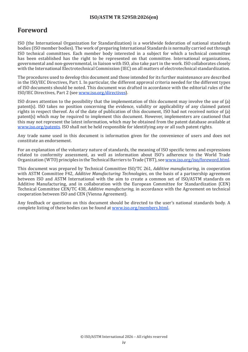 ISO/ASTM TR 52958:2026 ISO/ASTM TR 52958:2026 - Additive manufacturing of metals — Powder bed fusion (PBF) — In-situ coaxial photodiode monitoring for lack of fusion flaw detection in PBF-LB - Page 4 preview