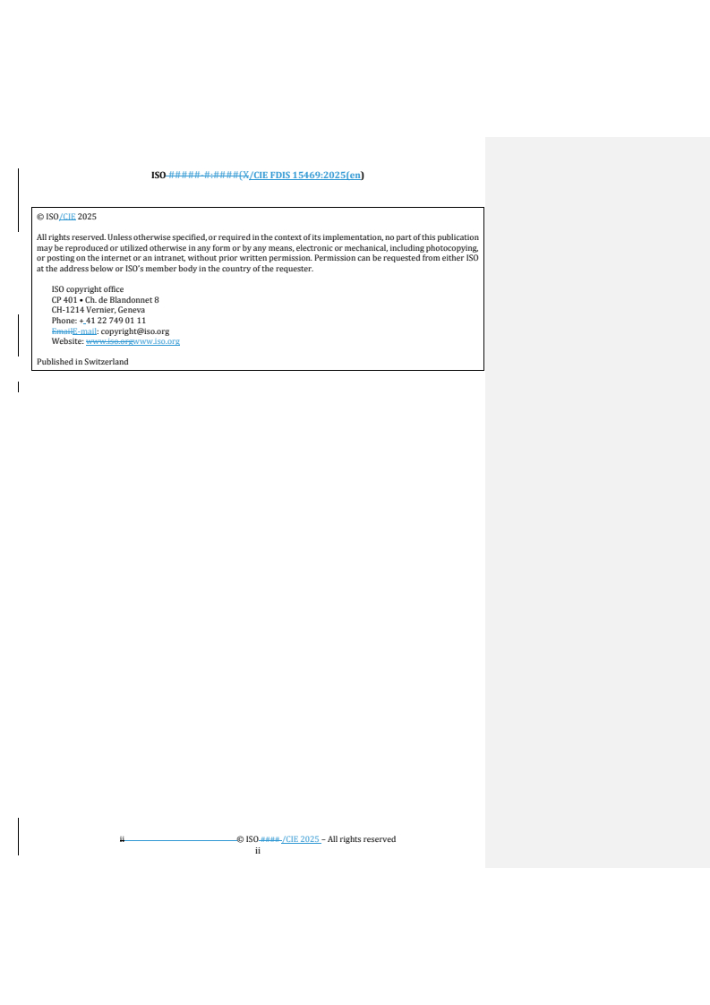 ISO/CIE 15469 REDLINE ISO/CIE 15469 - Spatial distribution of daylight — CIE standard general sky/22/2025 - Page 2 preview