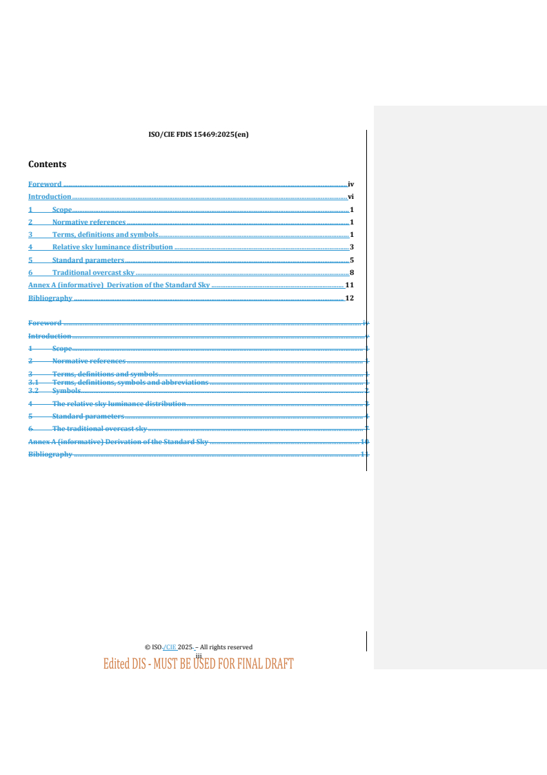 ISO/CIE 15469 REDLINE ISO/CIE 15469 - Spatial distribution of daylight — CIE standard general sky/22/2025 - Page 3 preview