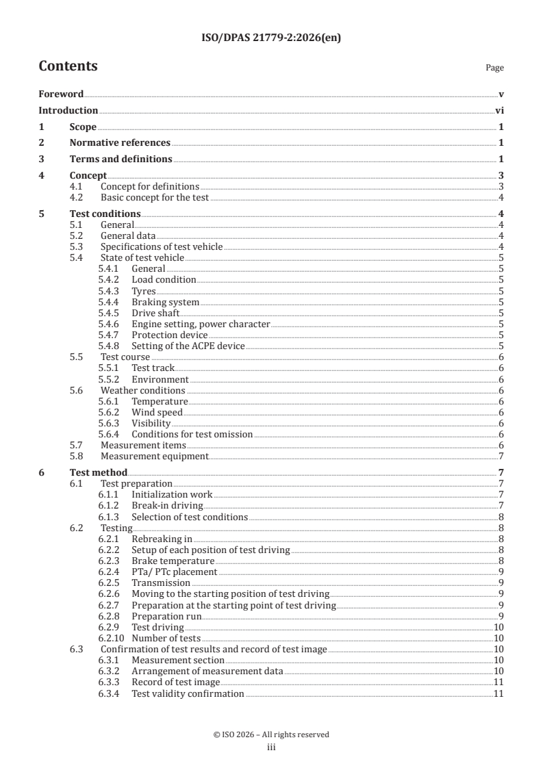 ISO/DPAS 21779-2 ISO/DPAS 21779-2 - Road vehicles — Test method to evaluate the performance of Acceleration Control Pedal Error (ACPE) — Part 2: Car to pedestrian with creeping speed - Page 3 preview
