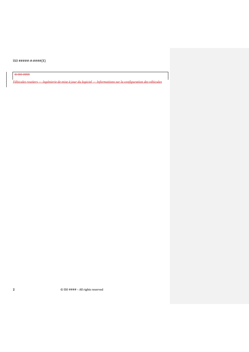 ISO/PAS 25090 REDLINE ISO/DPAS 25090 - Road vehicles — Software update engineering — Vehicle configuration information - Page 2 preview