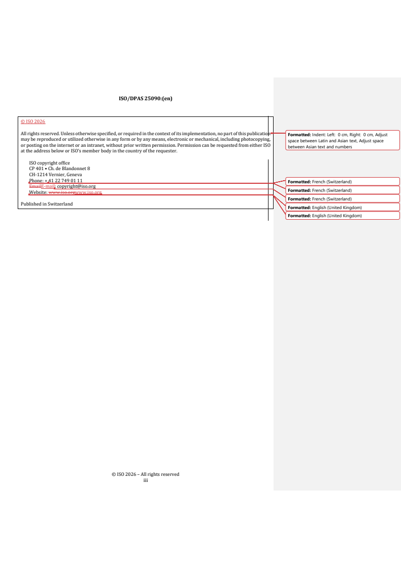 ISO/PAS 25090 REDLINE ISO/DPAS 25090 - Road vehicles — Software update engineering — Vehicle configuration information - Page 3 preview